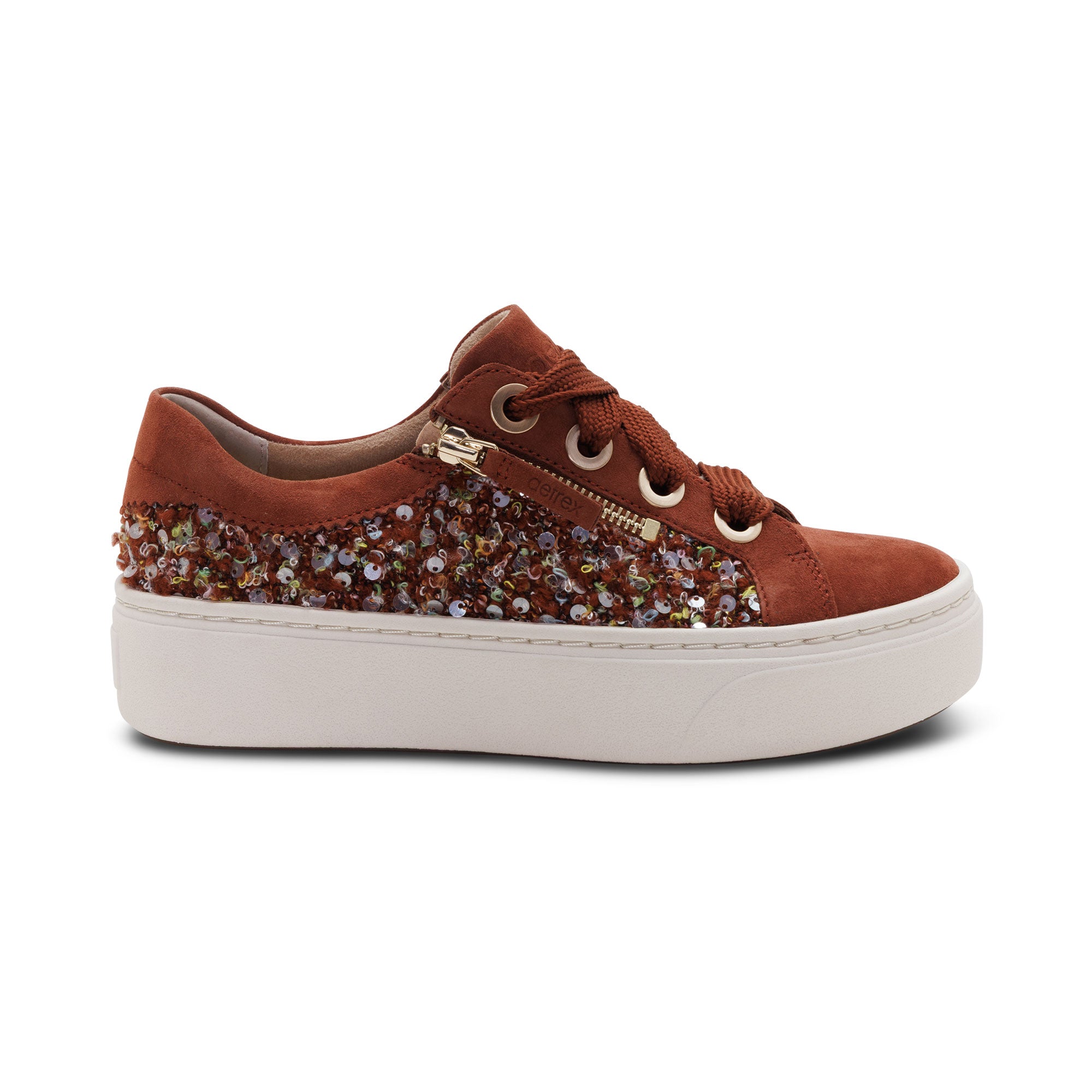 Aubrey Arch Support Platform Sneaker right Angle #color_russet knit