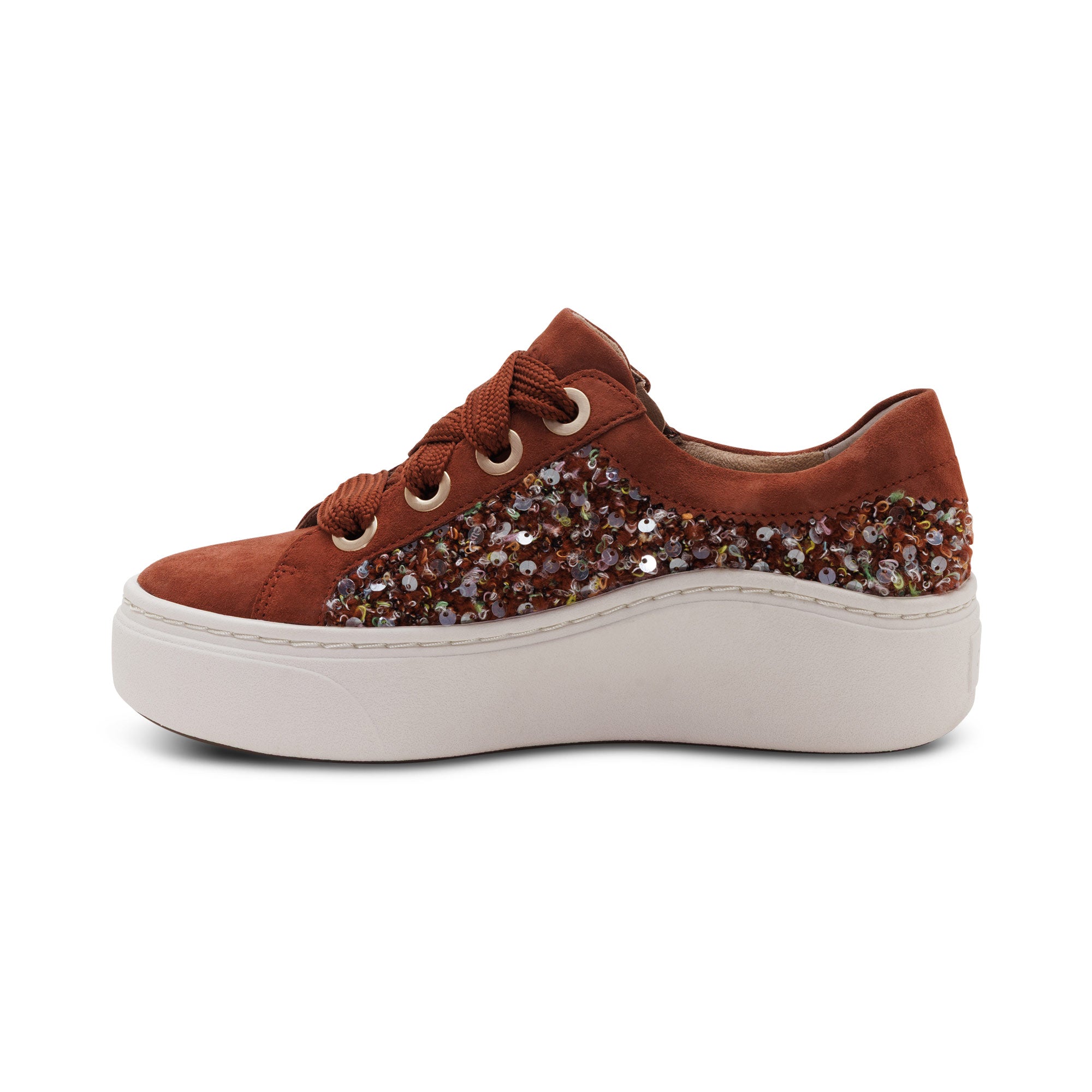 Aubrey Arch Support Platform Sneaker left Angle #color_russet knit