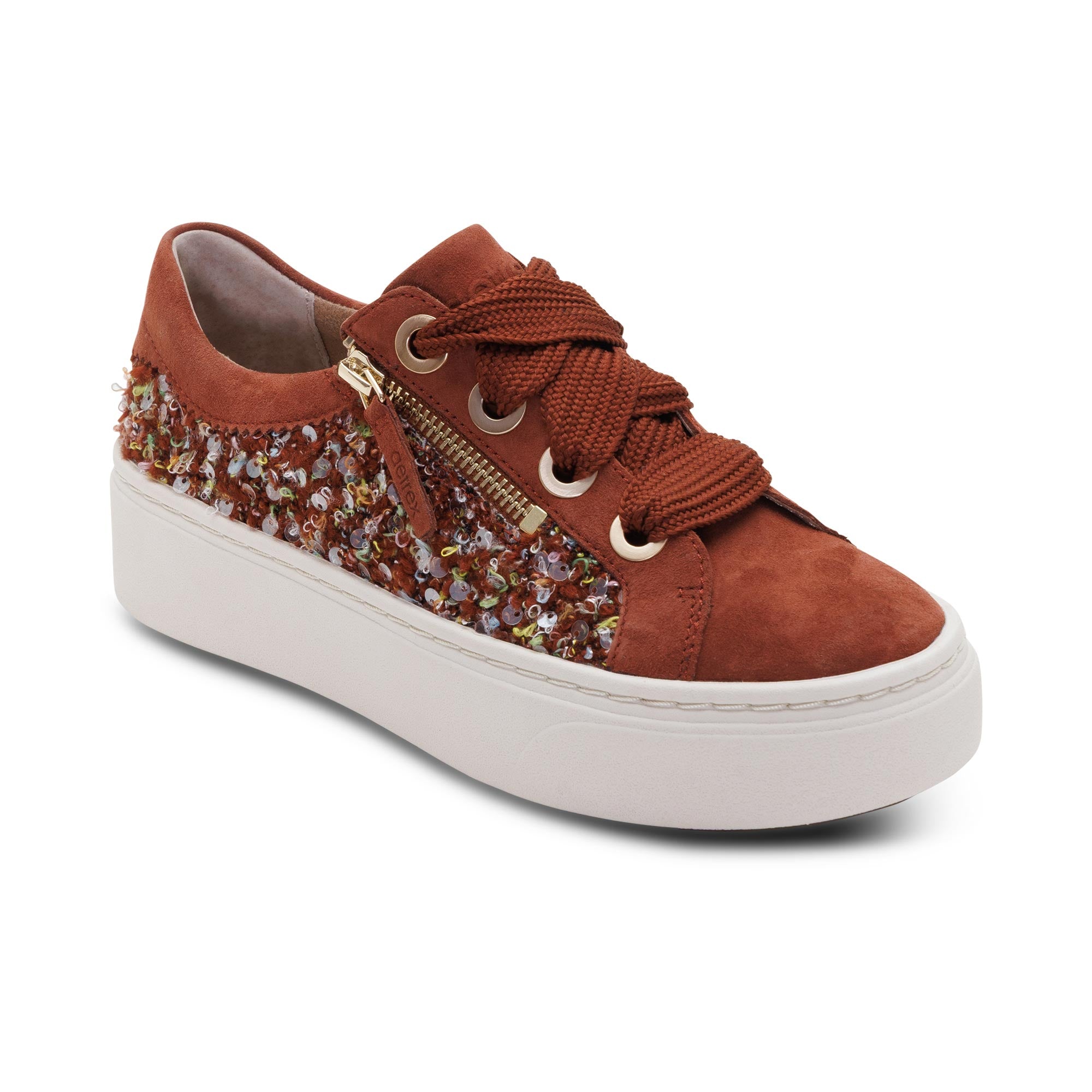 Aubrey Arch Support Platform Sneaker catalog Angle #color_russet knit