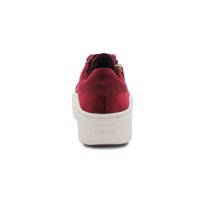 Aubrey Arch Support Platform Sneaker rear Angle #color_burgundy velvet