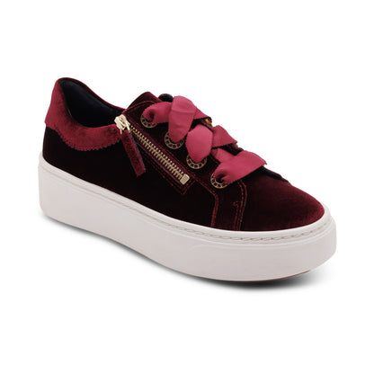 Aubrey Arch Support Platform Sneaker catalog Angle #color_burgundy velvet