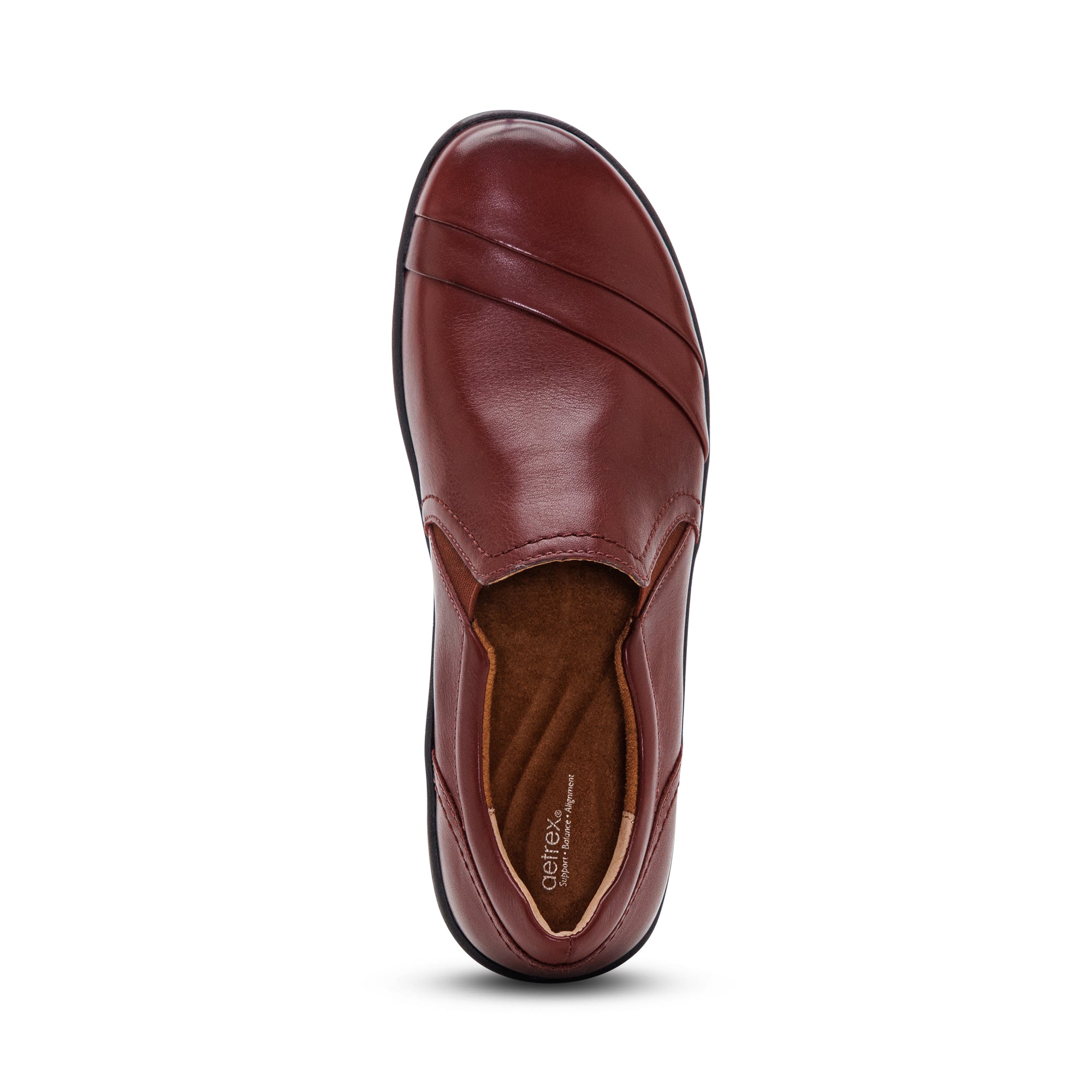 Helena Arch Support Slip-On top Angle #color_burgundy