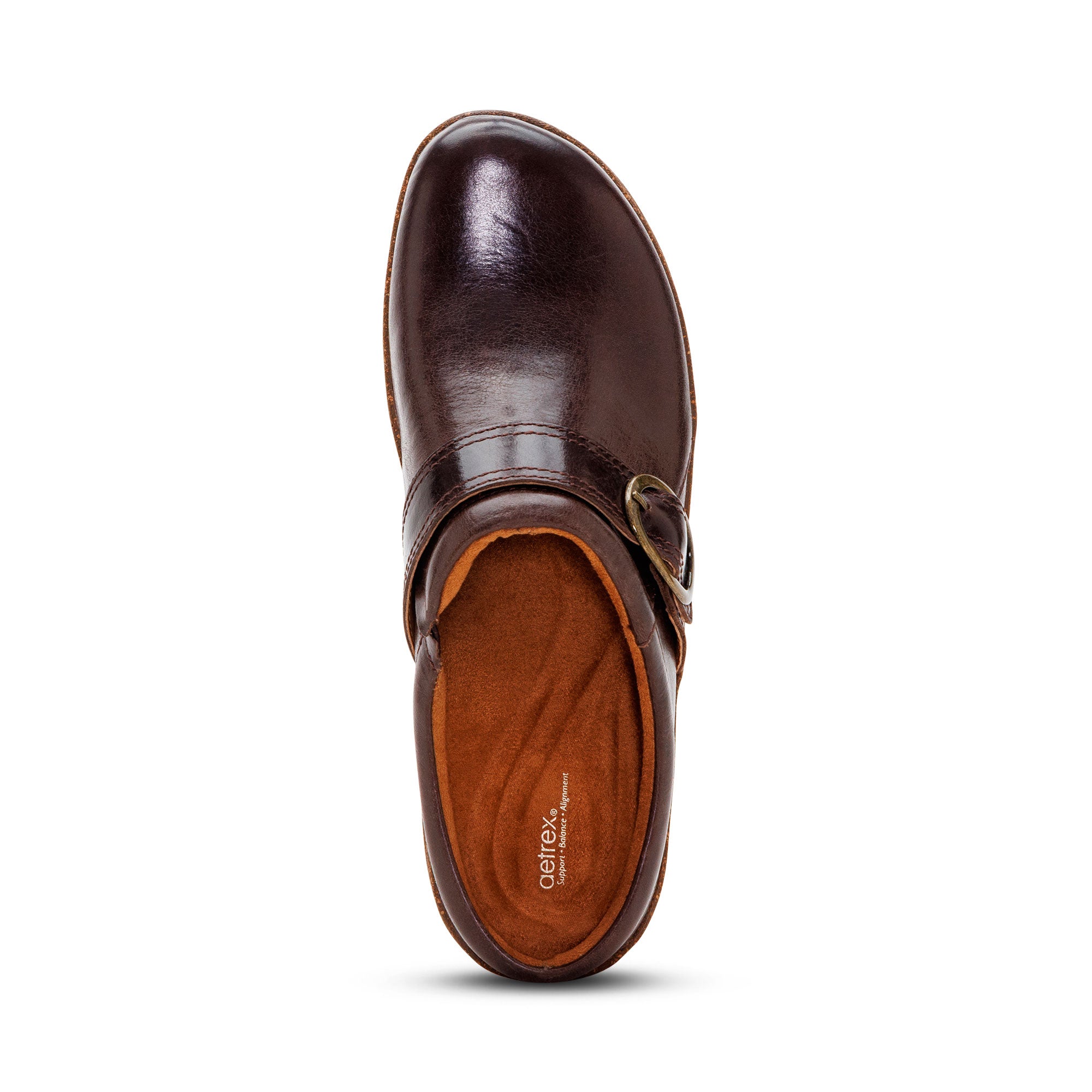 Daphne Slip-On Clog top Angle #color_dark brown
