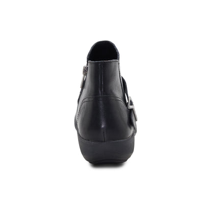 Leah Buckle Bootie rear Angle #color_black