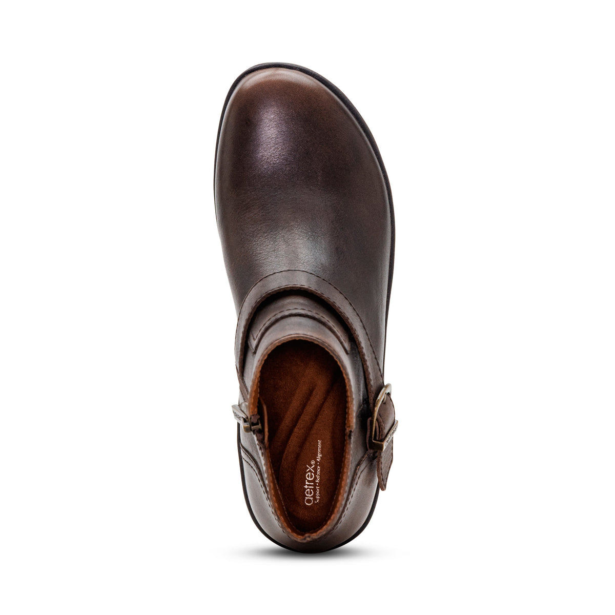 Leah Buckle Bootie top Angle #color_earth