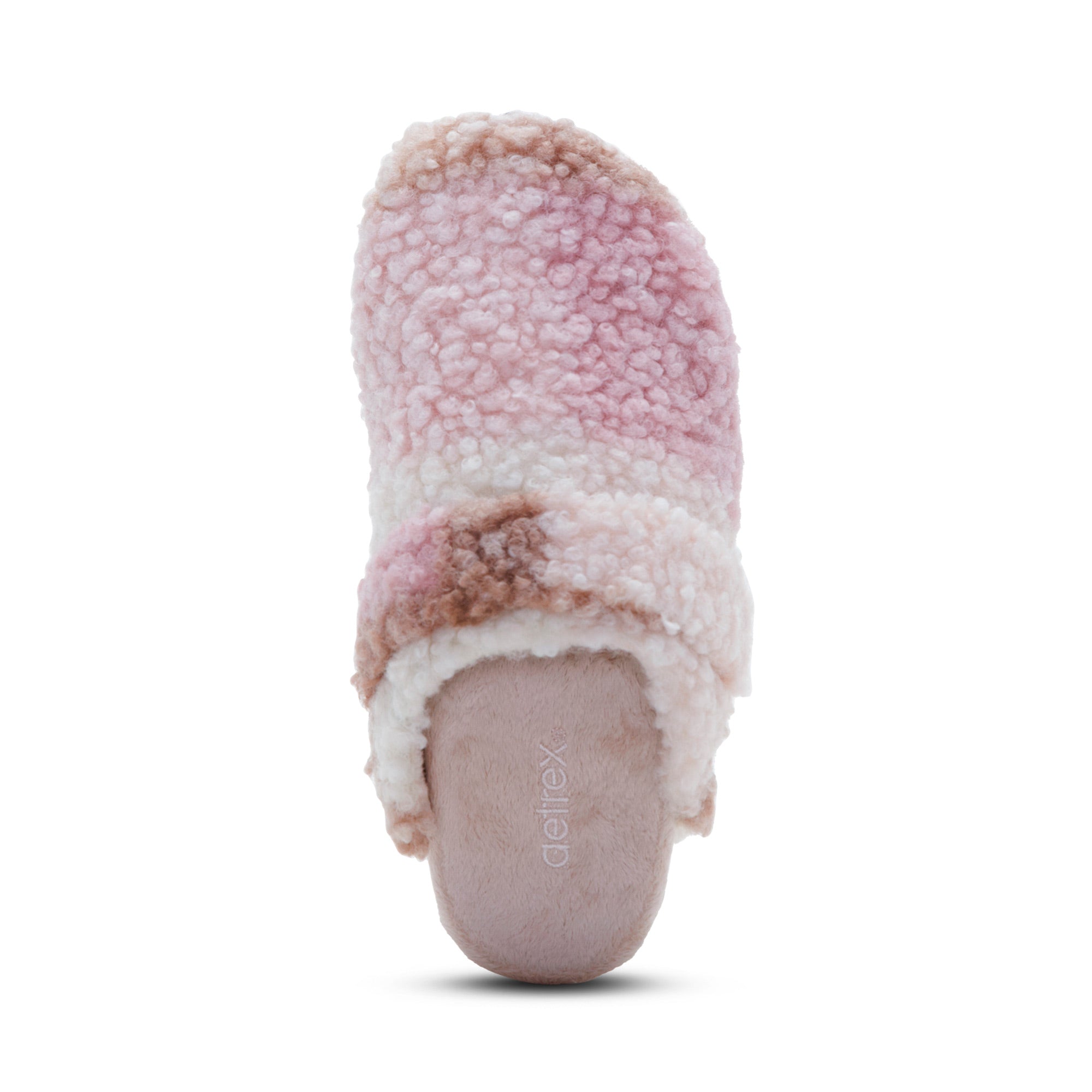 Mia Arch Support Slipper top Angle #color_pink plaid