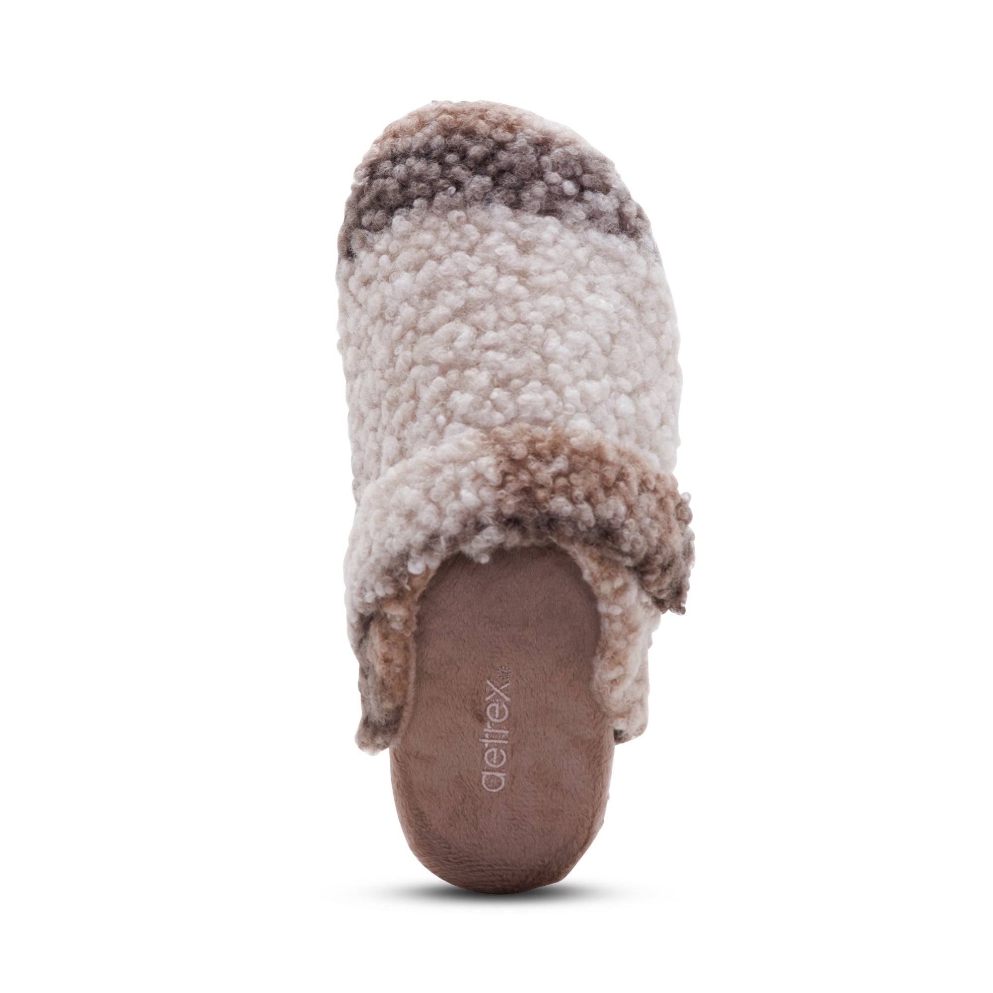 Mia Arch Support Slipper top Angle #color_tan plaid