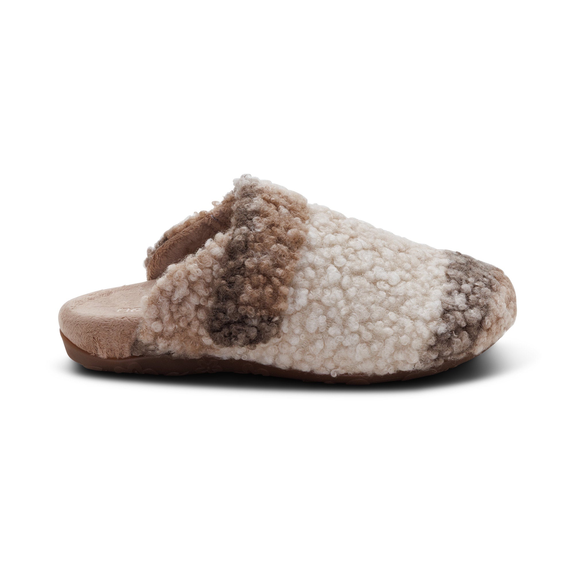 Mia Arch Support Slipper right Angle #color_tan plaid