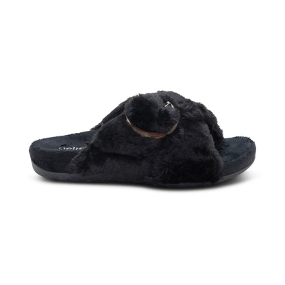 Macy Open-Toe Slipper right Angle #color_black