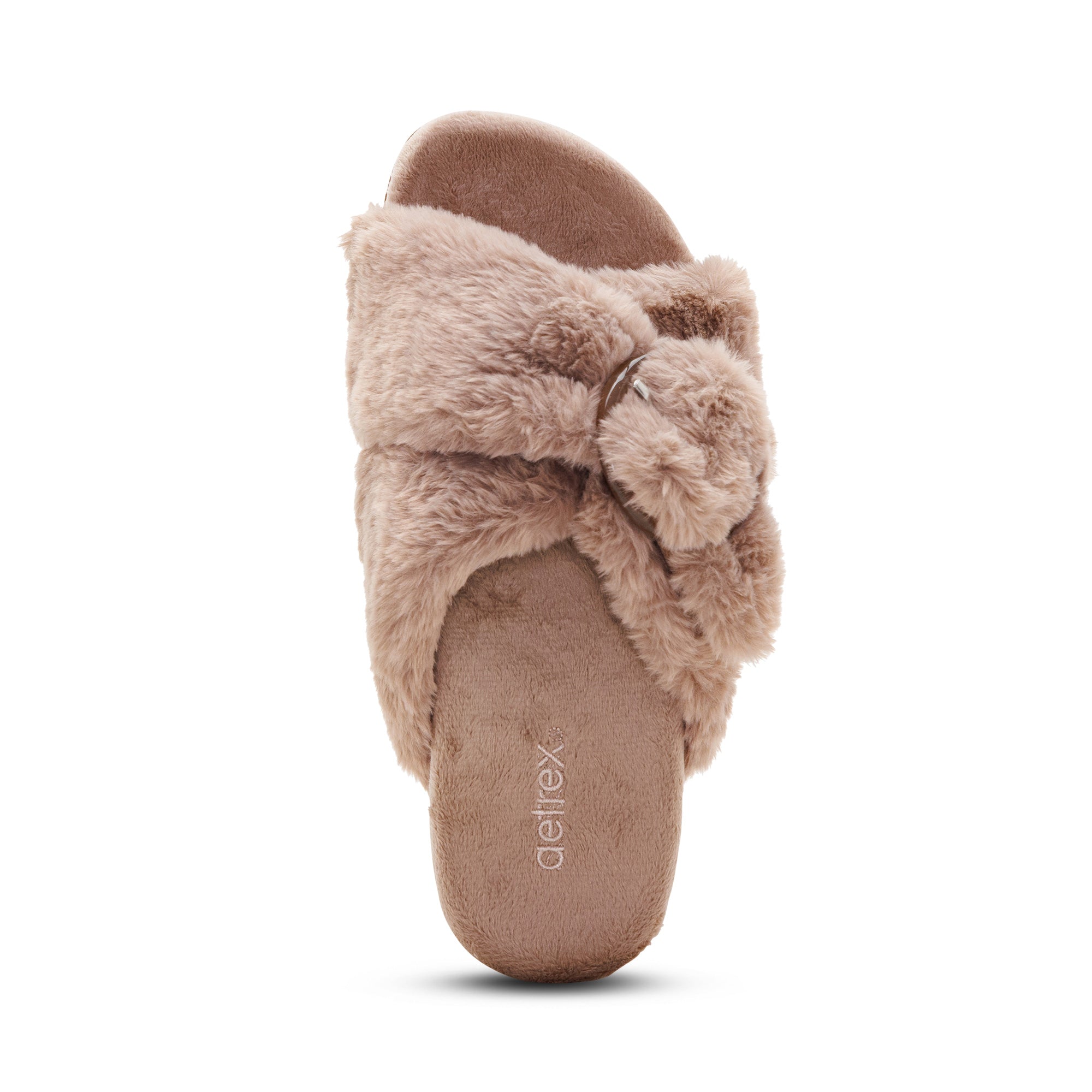 Macy Open-Toe Slipper top Angle #color_mushroom