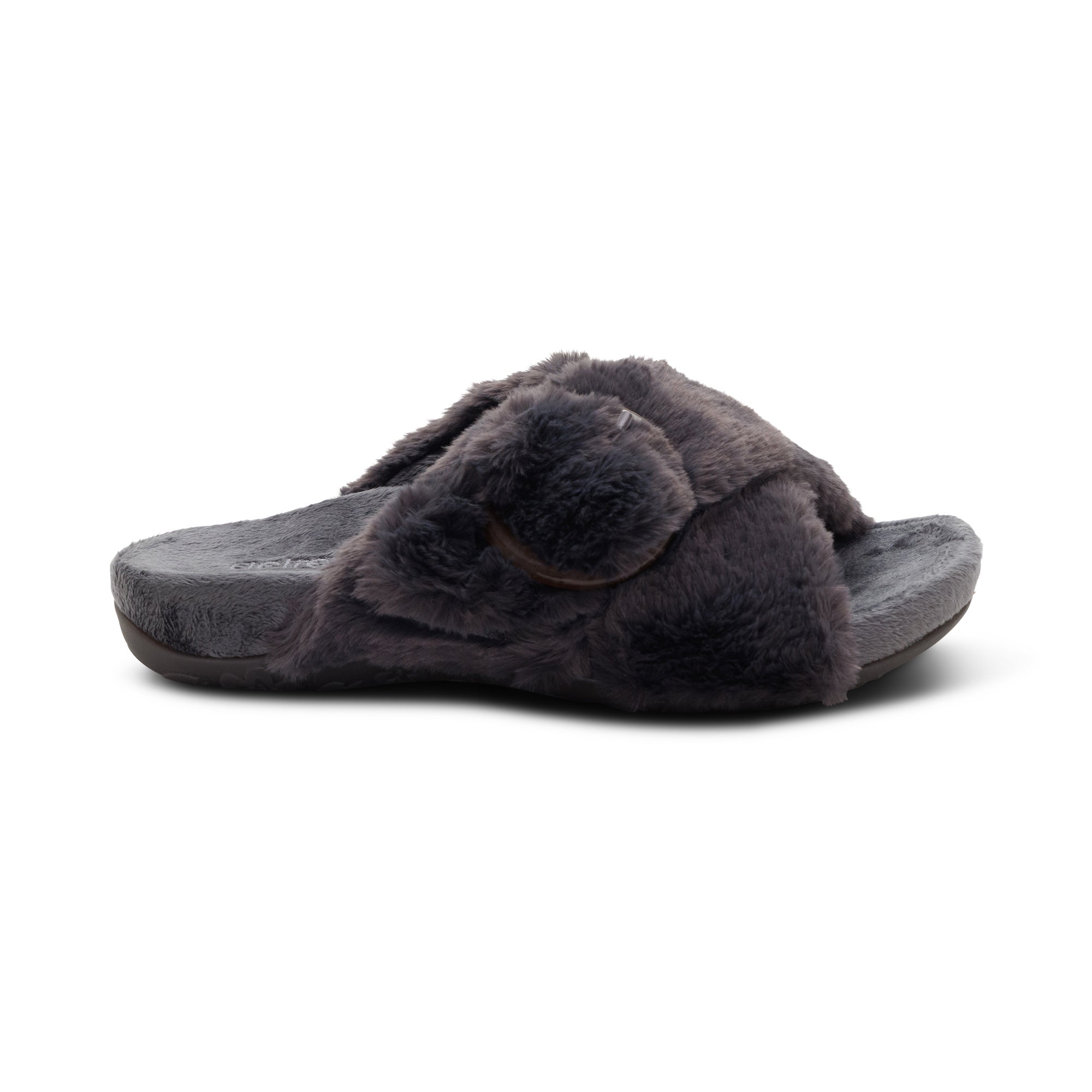 Macy Open-Toe Slipper right Angle #color_charcoal