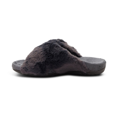 Macy Open-Toe Slipper left Angle #color_charcoal