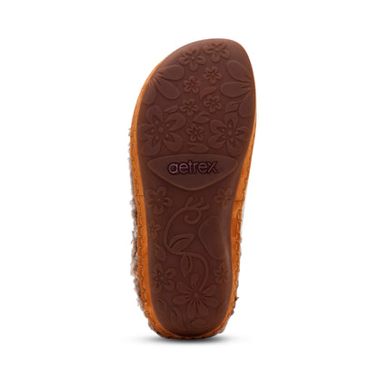 Malina Arch Support Slipper bottom Angle #color_tan plaid