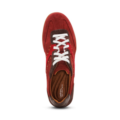 Sloane Arch Support Sneaker top Angle #color_burgundy velvet
