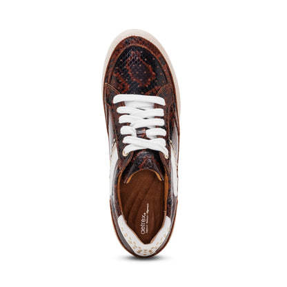Tess Arch Support Sneaker top Angle #color_brown snake