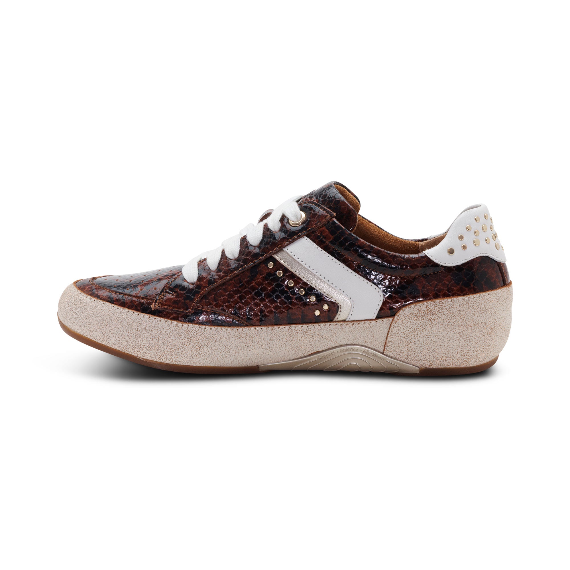 Tess Arch Support Sneaker left Angle #color_brown snake