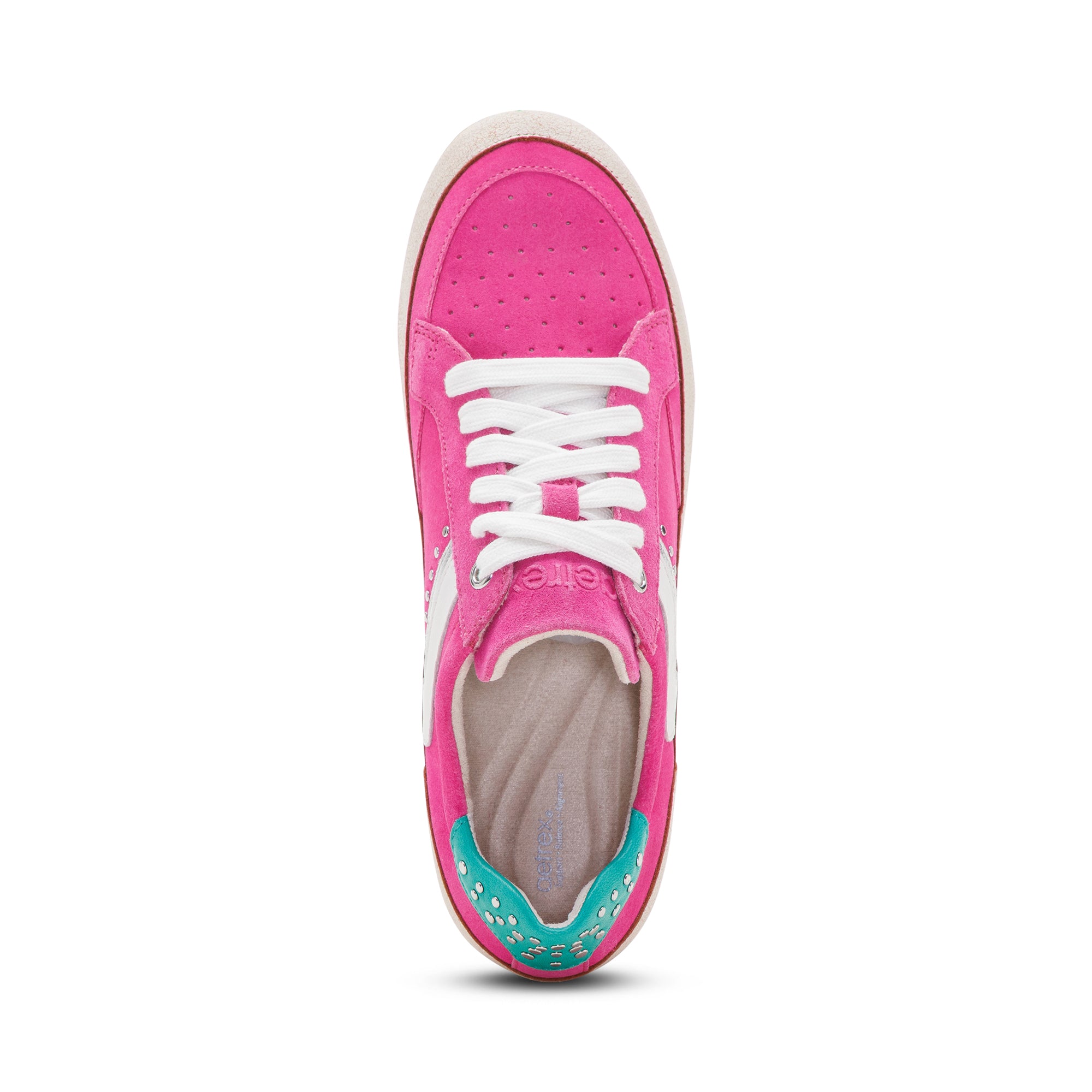 Tess Arch Support Sneaker top Angle #color_hot pink
