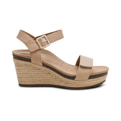 Sydney Quarter Strap Espadrille Wedge right Angle #color_bone