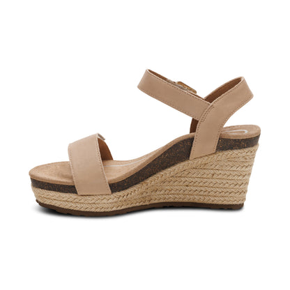 Sydney Quarter Strap Espadrille Wedge left Angle #color_bone