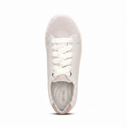 Courtney Lace-up Sneaker top Angle #color_chalk