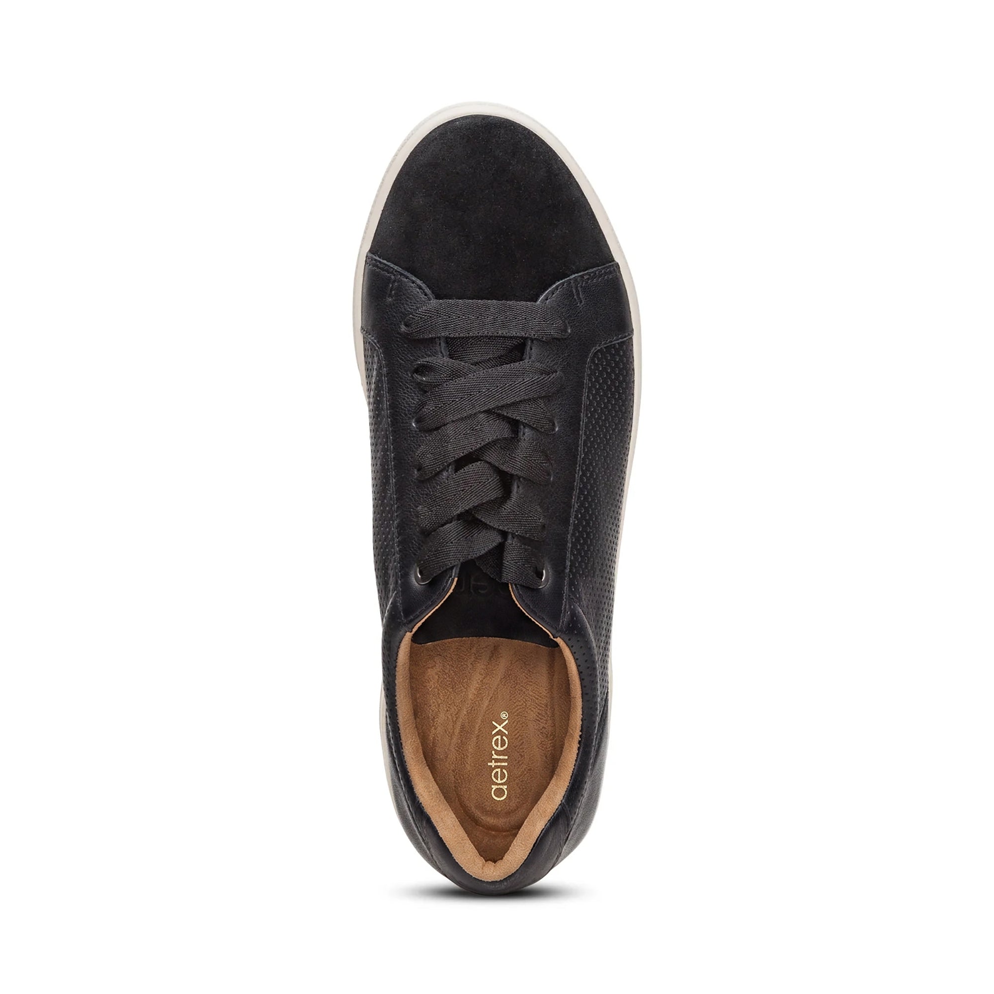Courtney Lace-up Sneaker top Angle #color_black