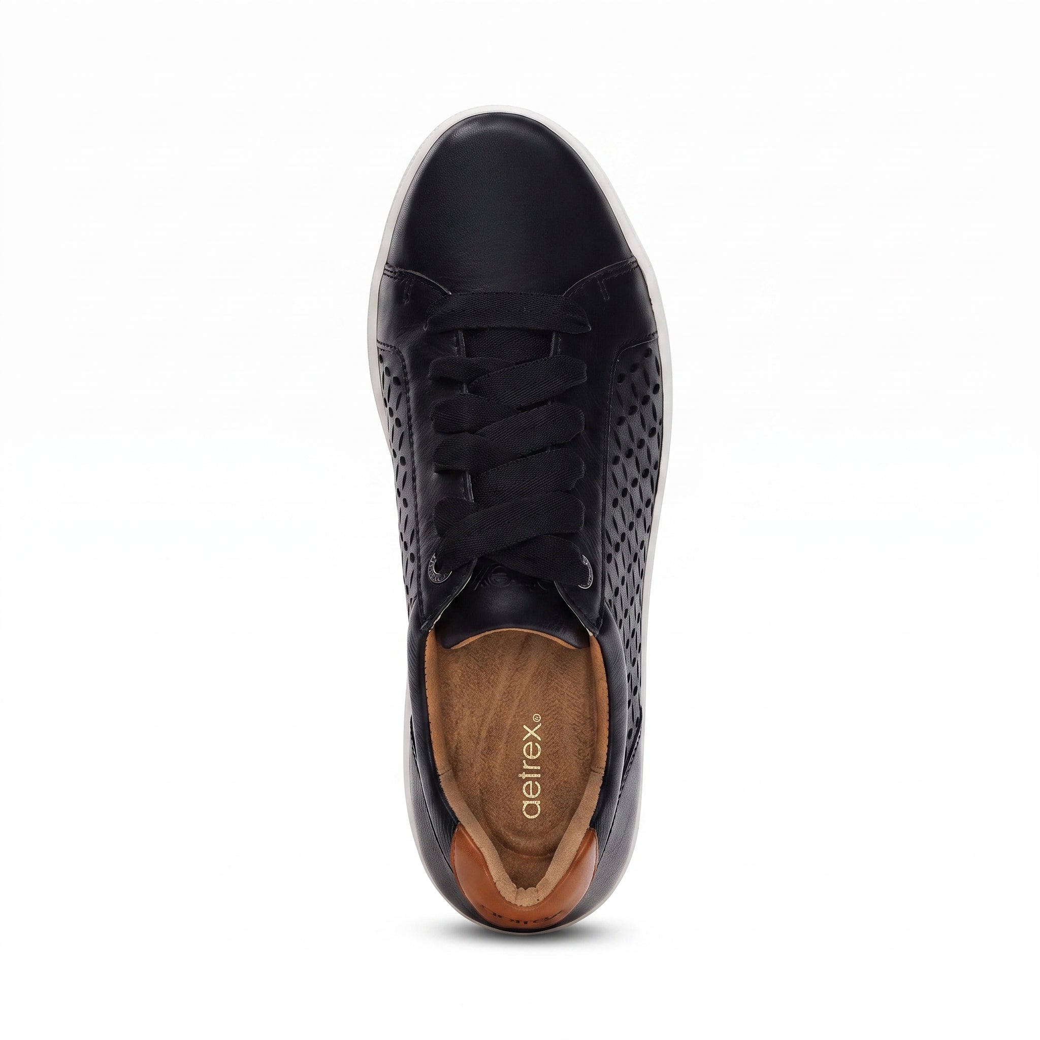 Courtney Lace-up Sneaker top Angle #color_black cutout