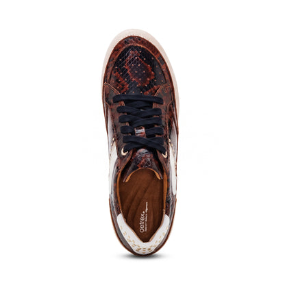 Tess Arch Support Sneaker top Angle #color_brown snake