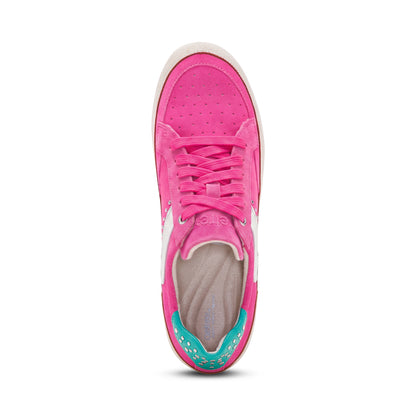 Tess Arch Support Sneaker top Angle #color_hot pink