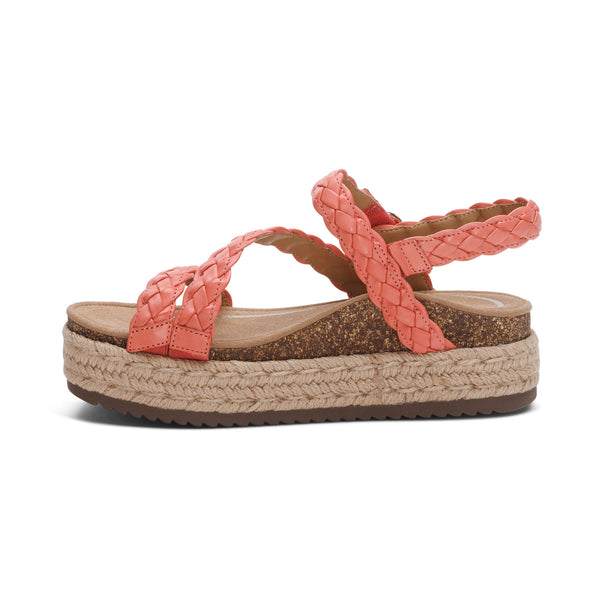 Julia-Arch-Support-Platform-Sandal #color_coral