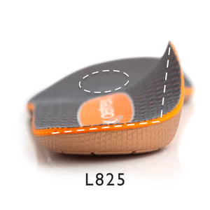 Train aetrex orthotic showing posted heel and met pad, L825