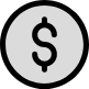 1 dollar sign icon