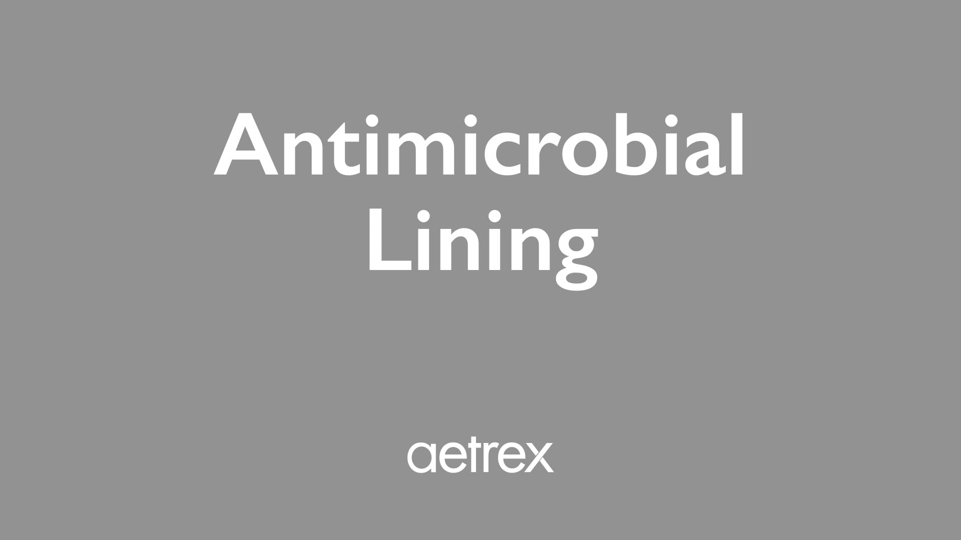 Text 'Antimicrobial Lining' with 'aetrex' logo on a gray background