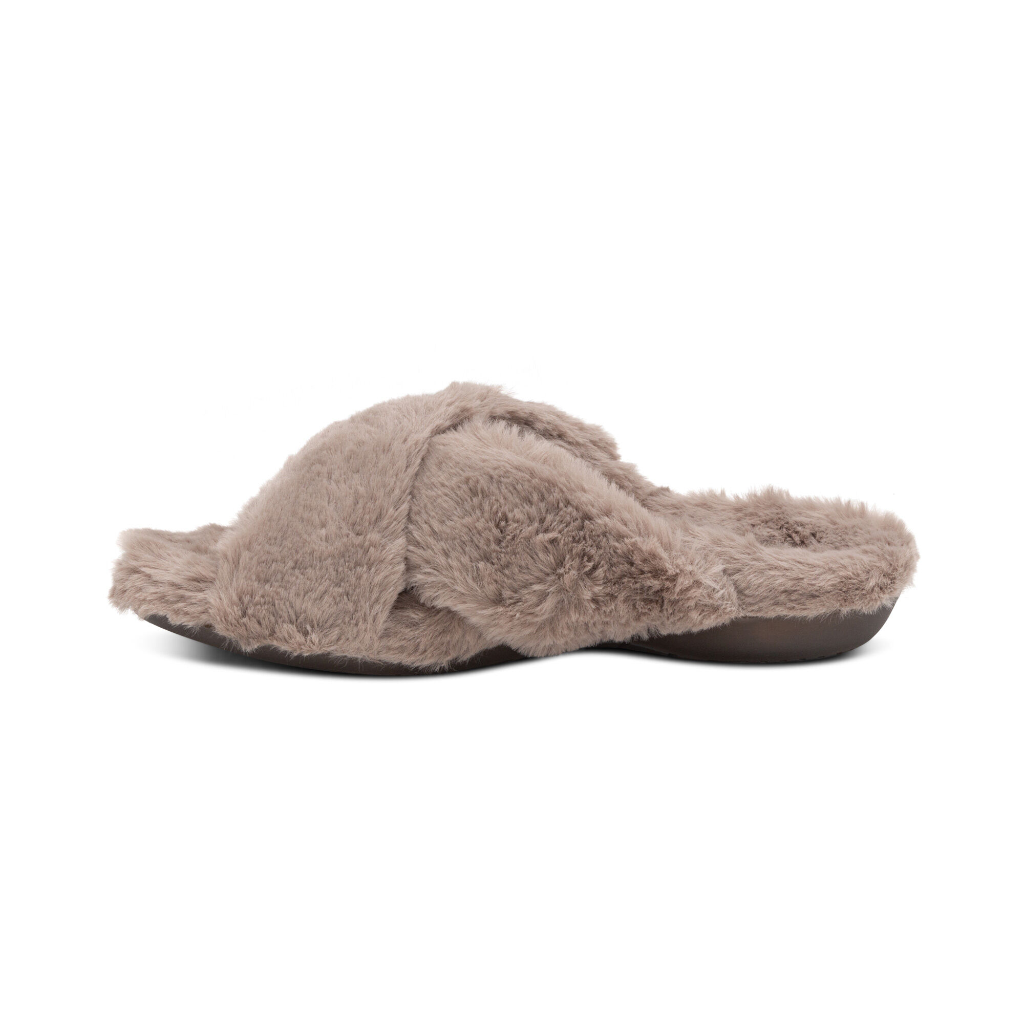 Faux fur slippers - Grey - Ladies | H&M IN