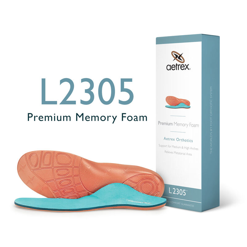 Men&#39;s Premium Memory Foam Med/High Arch W/ Metatarsal Support