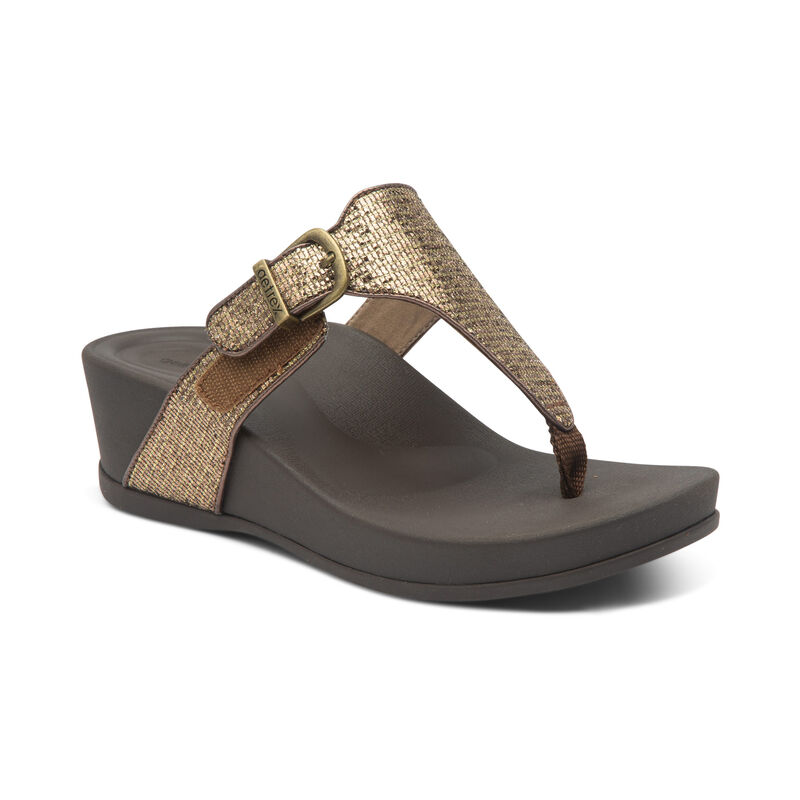 Aetrex Kate Wedge | WaterFriendly Summer Wedge with Arch Support ...